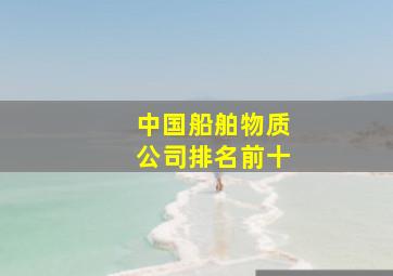 中国船舶物质公司排名前十