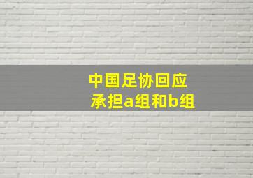 中国足协回应承担a组和b组