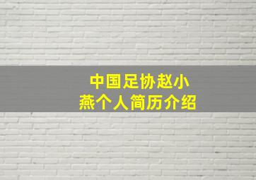 中国足协赵小燕个人简历介绍