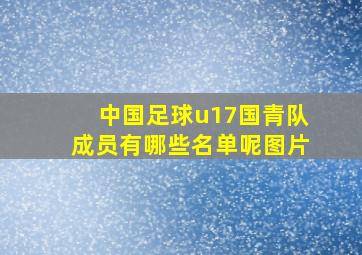 中国足球u17国青队成员有哪些名单呢图片