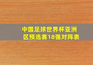 中国足球世界杯亚洲区预选赛18强对阵表