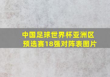 中国足球世界杯亚洲区预选赛18强对阵表图片