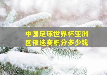 中国足球世界杯亚洲区预选赛积分多少钱