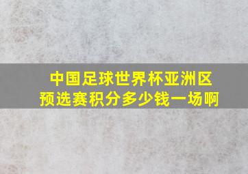 中国足球世界杯亚洲区预选赛积分多少钱一场啊