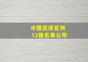 中国足球亚洲12强名单公布