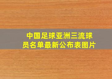 中国足球亚洲三流球员名单最新公布表图片