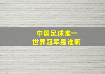 中国足球唯一世界冠军是谁啊