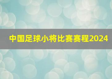 中国足球小将比赛赛程2024