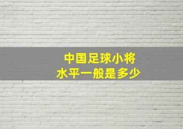 中国足球小将水平一般是多少