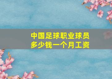 中国足球职业球员多少钱一个月工资