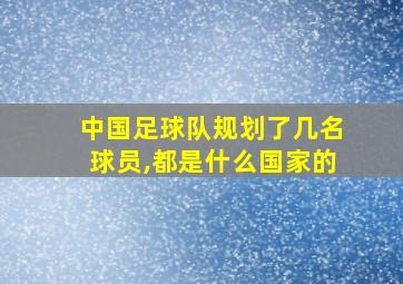 中国足球队规划了几名球员,都是什么国家的