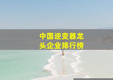 中国逆变器龙头企业排行榜