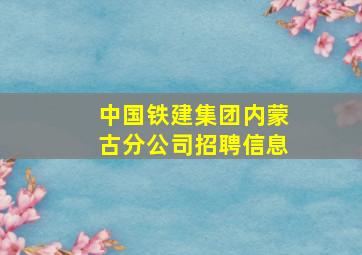 中国铁建集团内蒙古分公司招聘信息