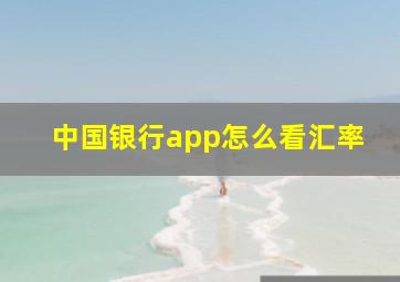 中国银行app怎么看汇率