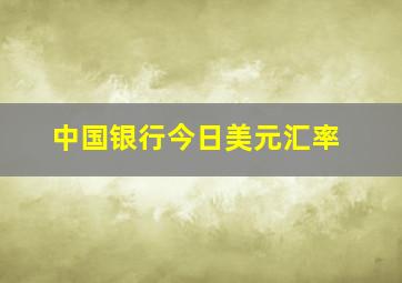 中国银行今日美元汇率