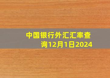 中国银行外汇汇率查询12月1日2024