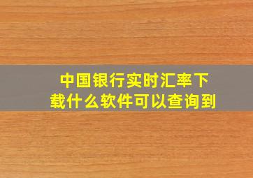 中国银行实时汇率下载什么软件可以查询到