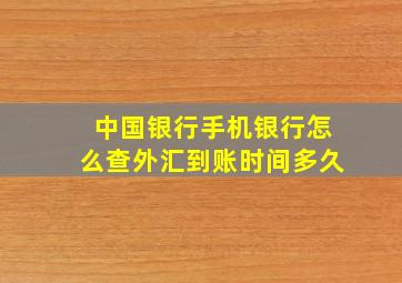 中国银行手机银行怎么查外汇到账时间多久