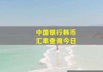 中国银行韩币汇率查询今日