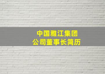 中国雅江集团公司董事长简历