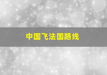 中国飞法国路线