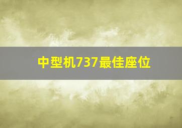 中型机737最佳座位