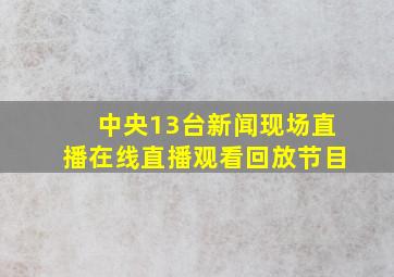 中央13台新闻现场直播在线直播观看回放节目