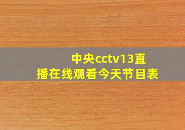 中央cctv13直播在线观看今天节目表