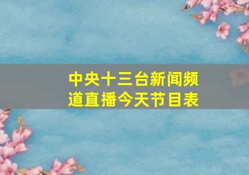 中央十三台新闻频道直播今天节目表