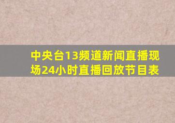 中央台13频道新闻直播现场24小时直播回放节目表