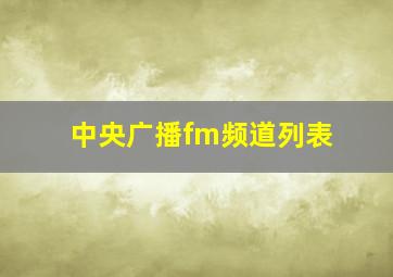 中央广播fm频道列表