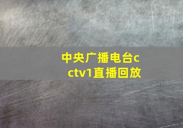 中央广播电台cctv1直播回放