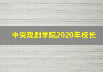 中央戏剧学院2020年校长