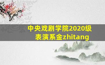 中央戏剧学院2020级表演系金zhitang