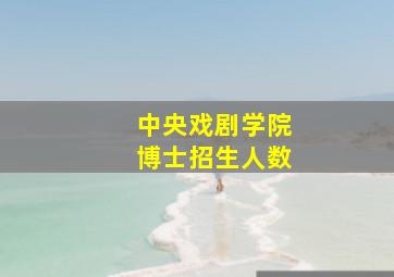 中央戏剧学院博士招生人数