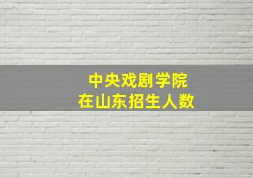 中央戏剧学院在山东招生人数