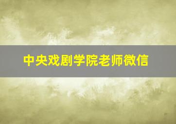 中央戏剧学院老师微信