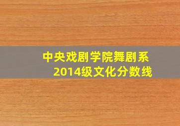 中央戏剧学院舞剧系2014级文化分数线