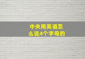 中央用英语怎么说4个字母的