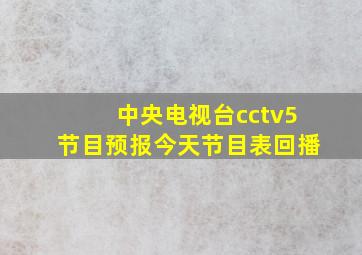 中央电视台cctv5节目预报今天节目表回播