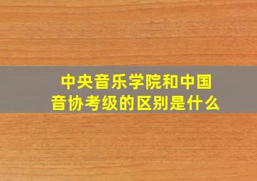 中央音乐学院和中国音协考级的区别是什么