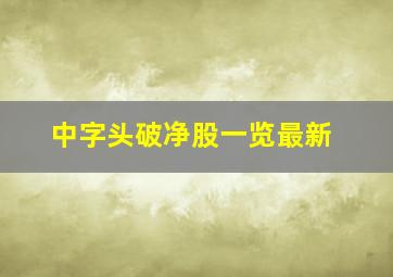 中字头破净股一览最新