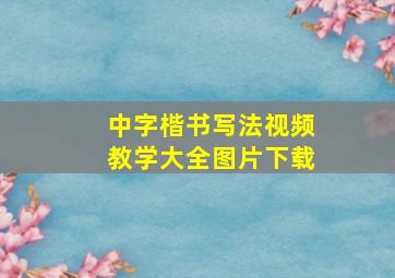 中字楷书写法视频教学大全图片下载