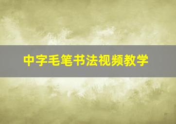 中字毛笔书法视频教学