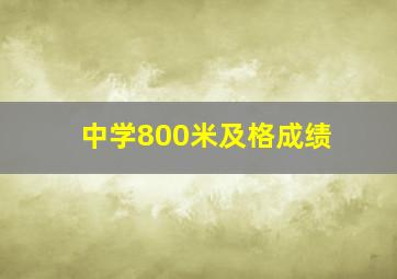 中学800米及格成绩