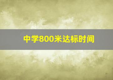 中学800米达标时间