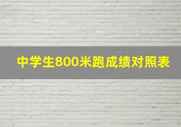 中学生800米跑成绩对照表