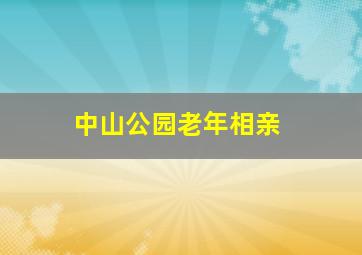 中山公园老年相亲