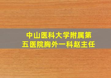 中山医科大学附属第五医院胸外一科赵主任