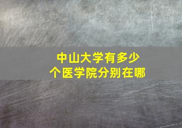 中山大学有多少个医学院分别在哪